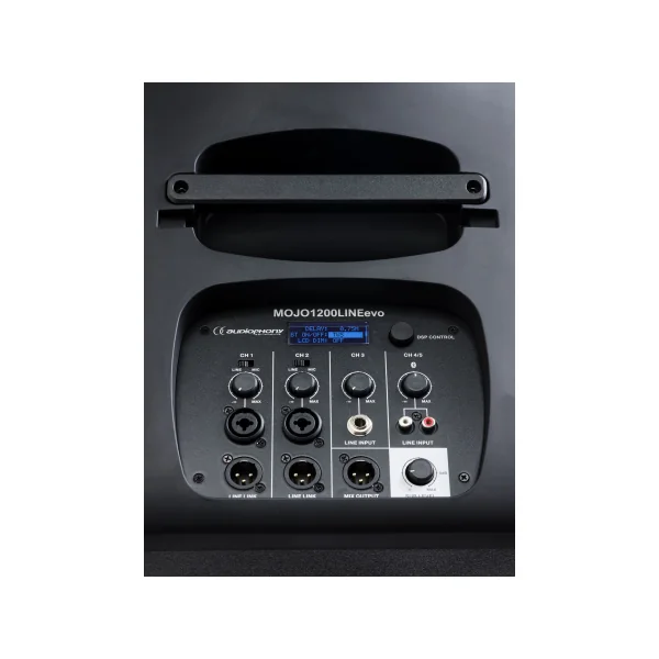 Pack de 2 MOJO1200LINEEVO Audiophony enceinte à colonne 2x 300W RMS avec bluetooth, mixeur et DSP + housses