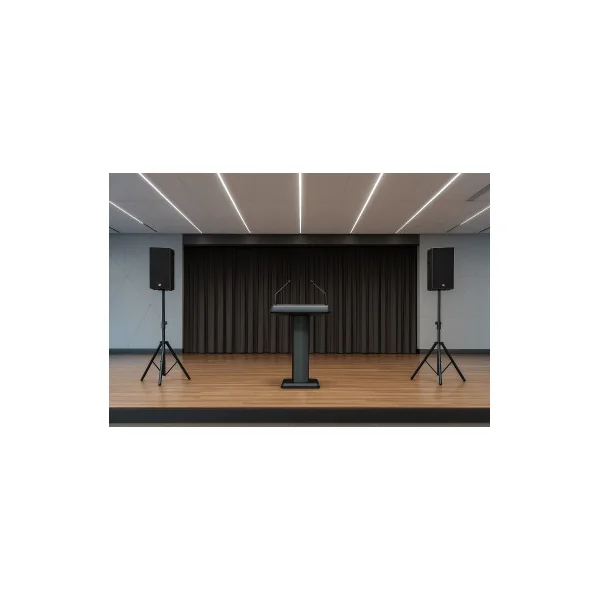 Pack Discours & Présentations 750W – Pupitre & Enceintes Sans Fil 100% Autonomes