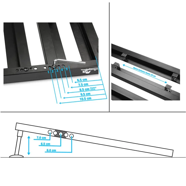 Palmer PEDALBAY® 60 - Pedalboard léger et réglable avec softcase de protection, 60 cm