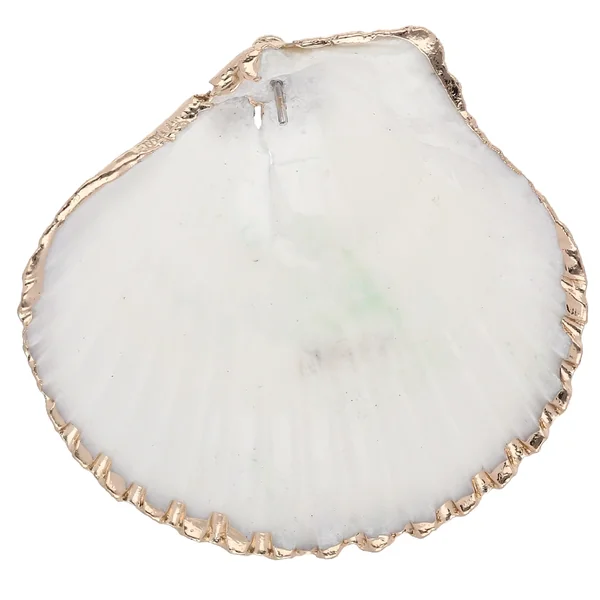 Pendentif coquillage de 40 à 50 mm avec bordures dorées - Naturel x1