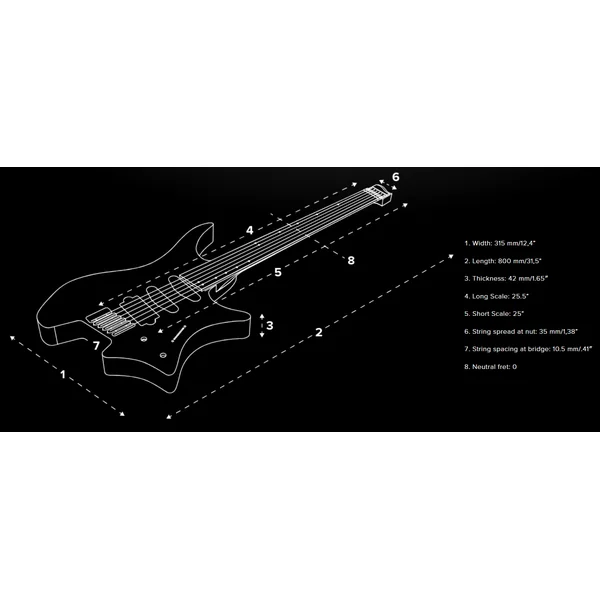 Plini Edition Neck-Thru Boden NX6 - black satin