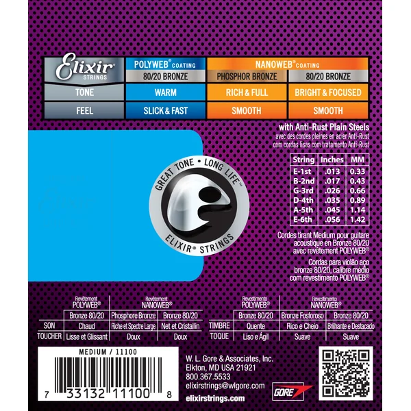 Polyweb 11100 Acoustic Medium 13-56 - jeu de 6 cordes