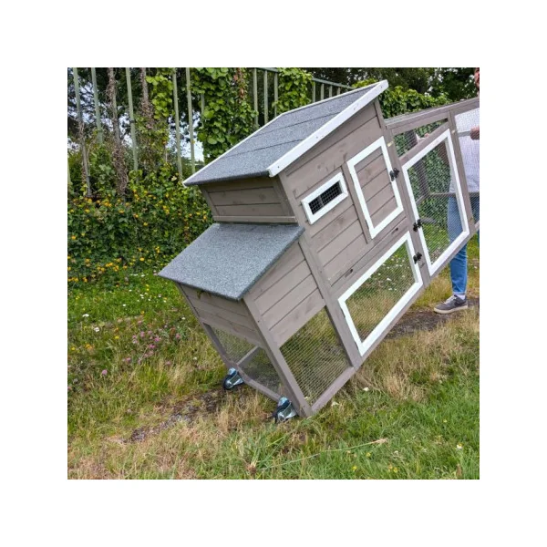 Poulailler Sore 4 à 6 Poules Poulailler Mobile Déplaçable avec Toit Shingle et Polycarbonate