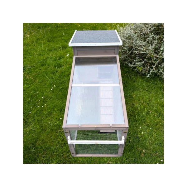 Poulailler Sore 4 à 6 Poules Poulailler Mobile Déplaçable avec Toit Shingle et Polycarbonate