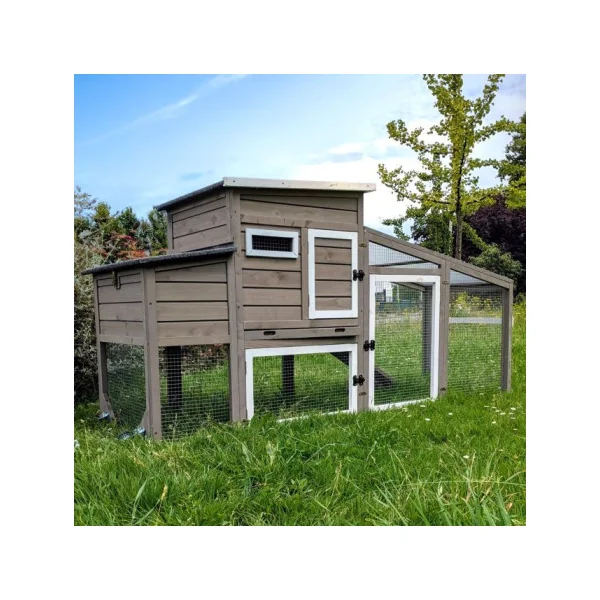 Poulailler Sore 4 à 6 Poules Poulailler Mobile Déplaçable avec Toit Shingle et Polycarbonate