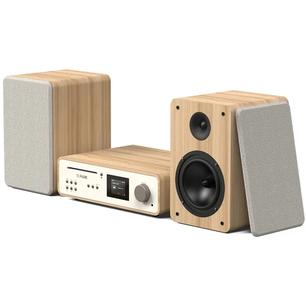 Pure Classic Stereo Hi-Fi System – DAB+, CD, Bluetooth, 100W, Egetræ