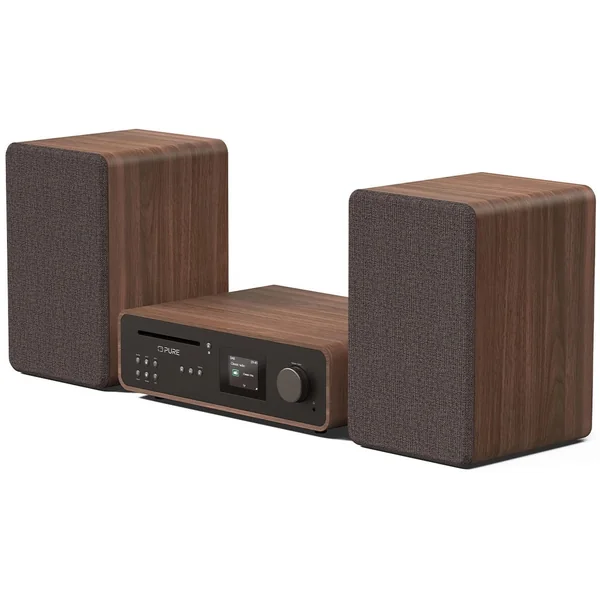 Pure Classic Stereo Hi-Fi System – DAB+, CD, Bluetooth, 100W, Valnød