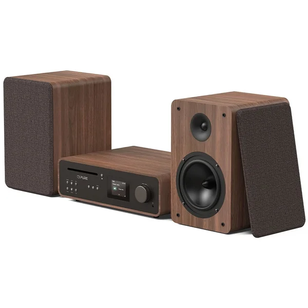 Pure Classic Stereo Hi-Fi System – DAB+, CD, Bluetooth, 100W, Valnød
