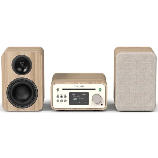 Pure Classic Stereo Mini Hi-Fi System – DAB+, CD, Bluetooth, 40W, Egetræ