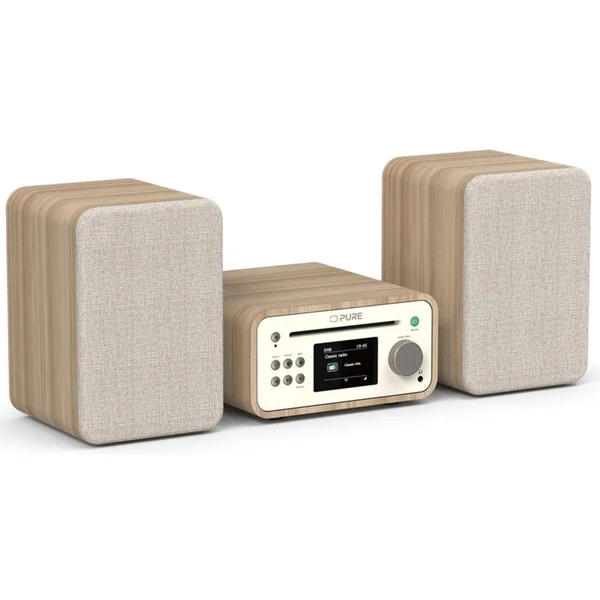 Pure Classic Stereo Mini Hi-Fi System – DAB+, CD, Bluetooth, 40W, Egetræ