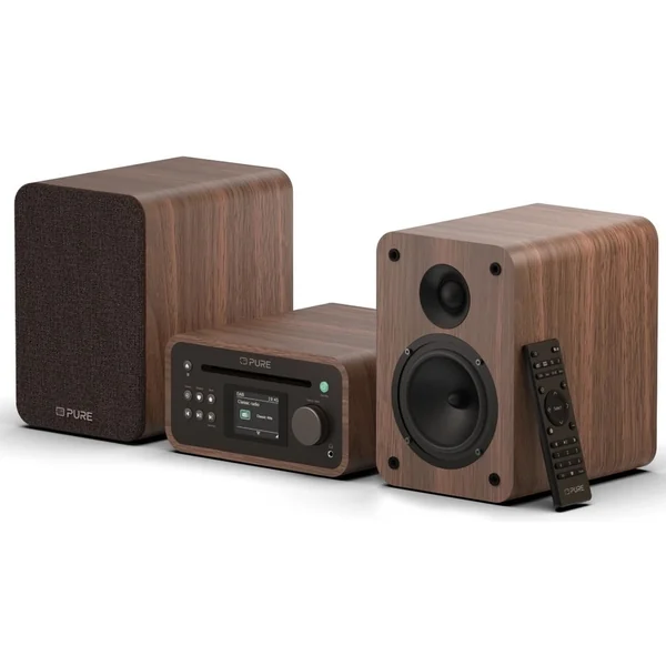 Pure Classic Stereo Mini Hi-Fi System – DAB+, CD, Bluetooth, 40W, Valnød