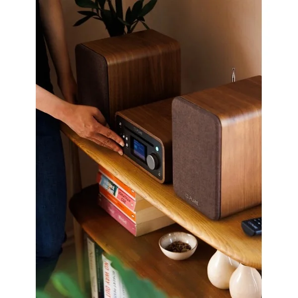 Pure Classic Stereo Mini Hi-Fi System – DAB+, CD, Bluetooth, 40W, Valnød