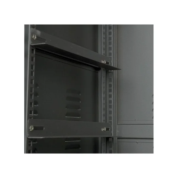 Rack 19 pouces 12U avec porte en verre et grille de ventilation sur roulette et pied