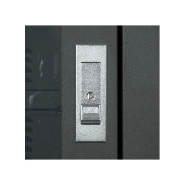 Rack 19 pouces 12U avec porte en verre et grille de ventilation sur roulette et pied