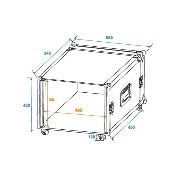 Rack Amplificateur 8 Unit avec Roues (45cm)