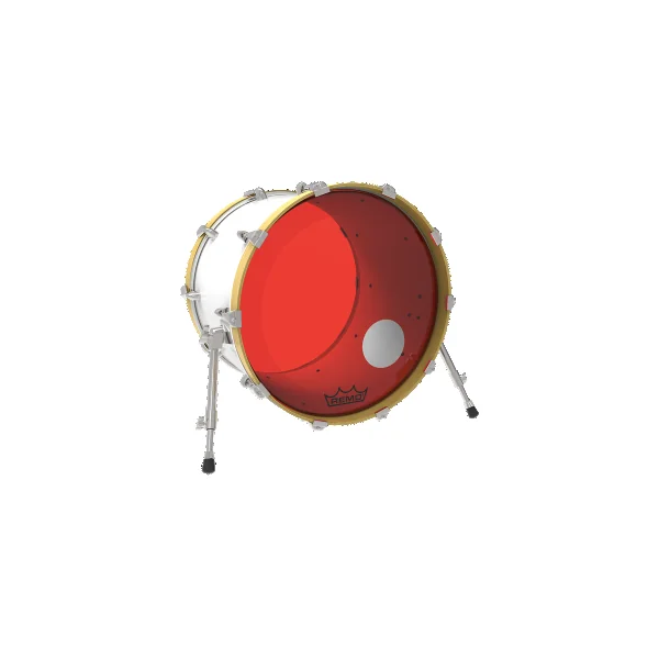 REMO Colortone 18" Powerstroke 3 Bass Red W/Hole