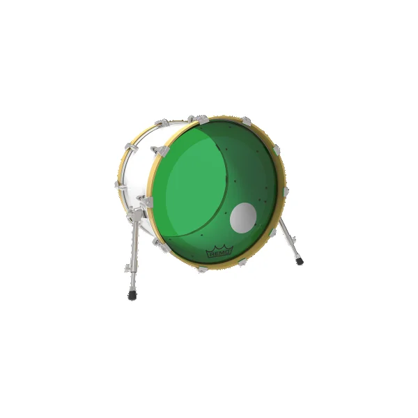 REMO Colortone 22" Powerstroke 3 Bass Green W/Hole