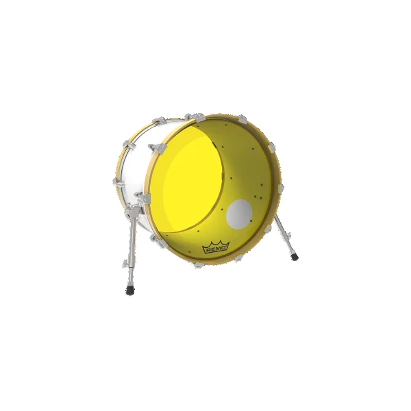 REMO Colortone 22" Powerstroke 3 Bass Yellow W/Hole