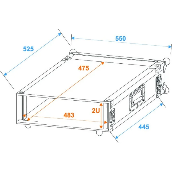 Roadinger Amplifier Rack Pro 2 Unit 45cm