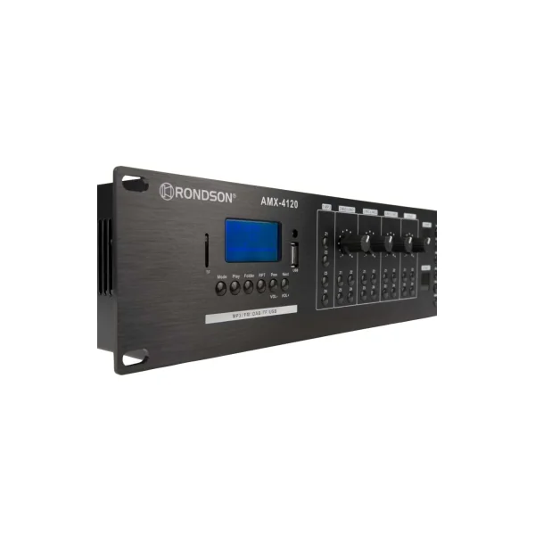 RONDSON AMX-4120 – Amplificateur mélangeur 4 zones 4 × 120 W avec lecteur multimédia intégré