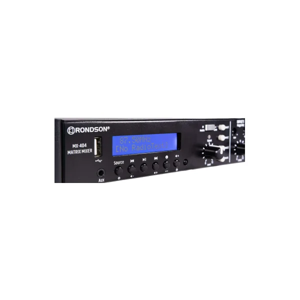 RONDSON MX-404 – Préamplificateur mélangeur matriciel 4 canaux / 4 zones avec lecteur multimédia