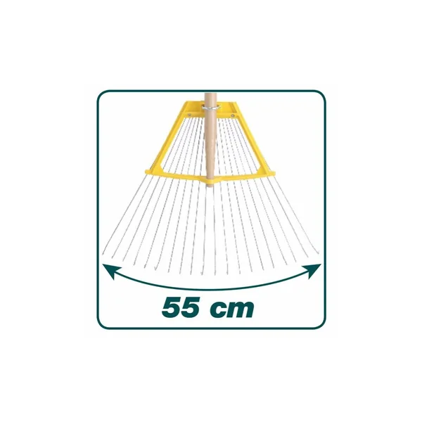 Râteau multi-services fil rond 20 dents manche bois certifié PEFC 100%