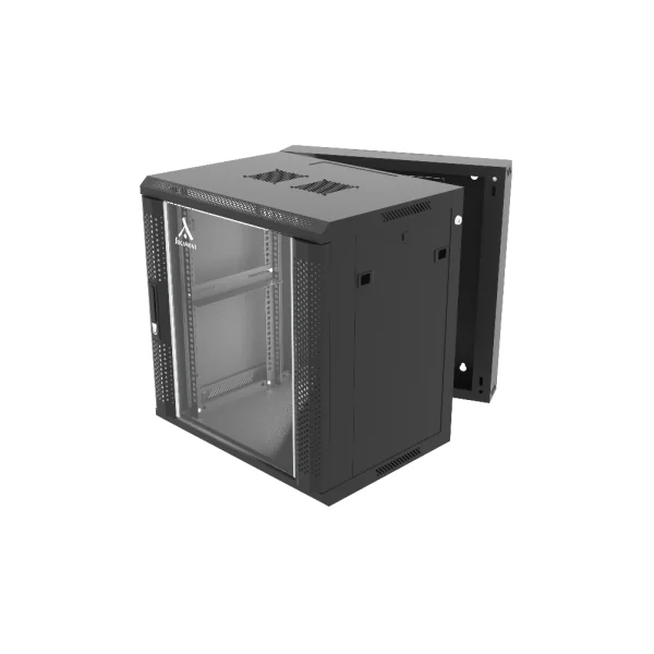 SOCAMONT SOC-RACK-6WPN – Rack mural 19" 6U pivotant avec porte en verre – Noir