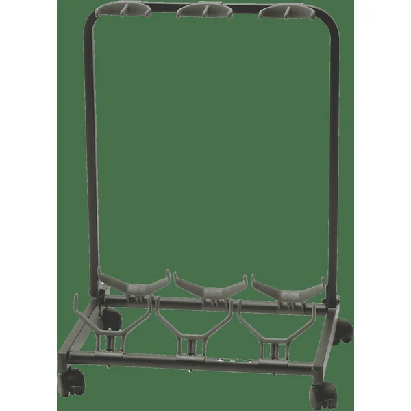 Stand for 3 guitars with casters - black