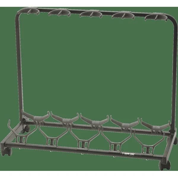 Stand for 5 guitars with casters - black