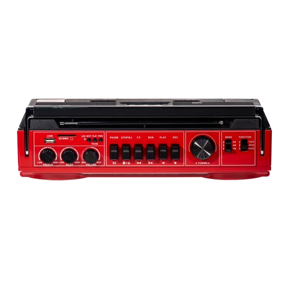 Studio 57 - Lecteur de cassettes avec FM & Bluetooth, Rouge + Cassette