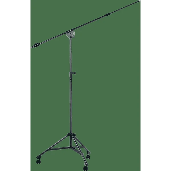 Studio microphone stand with casters