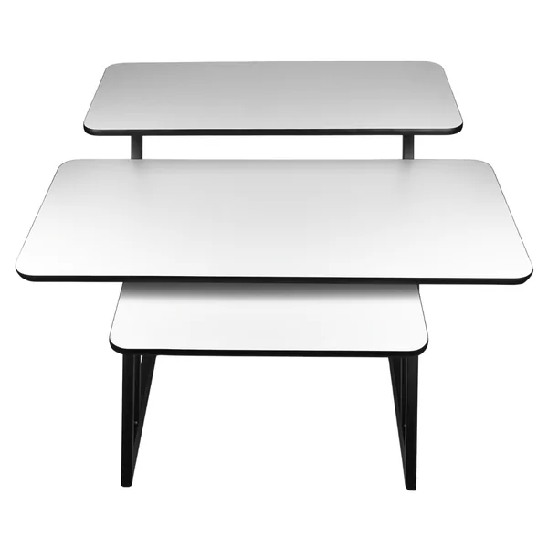 Studiobord med hylder og udtræk til keyboard (120 cm)