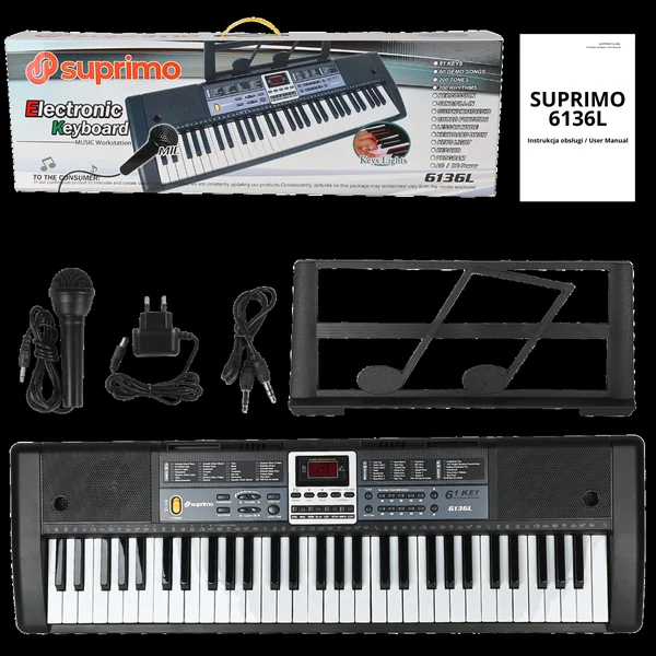 SUPRIMO 6136L keyboard med mikrofon