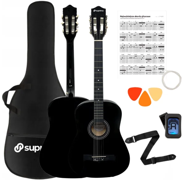 SUPRIMO CGS1 BK 4/4 klassisk guitar sort til indlæring