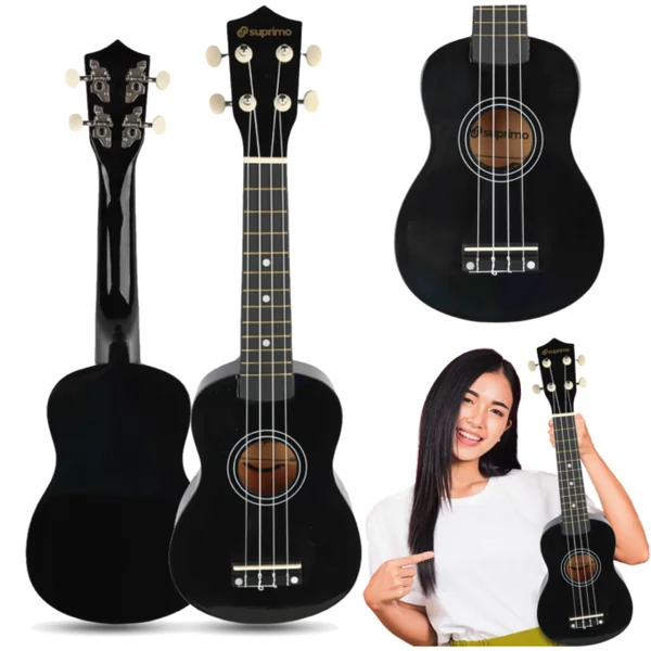 SUPRIMO UK21 BK sopran ukulele 21" sort træ