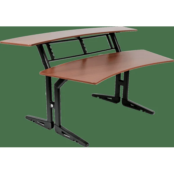 Two-level studio furniture + 8U rack - cherry wood