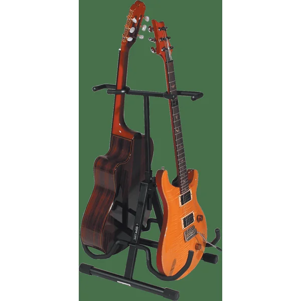 Universal double guitar stand - black
