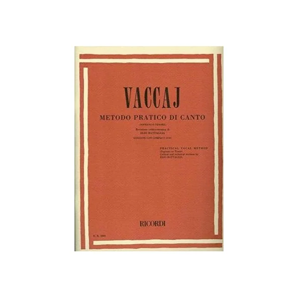Vaccai Méthode Pratique Soprano ou Tenor ed Ricordi