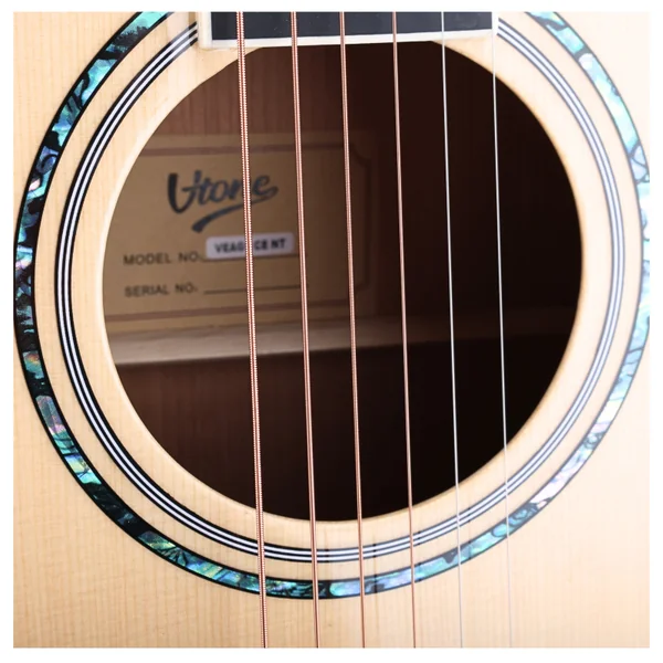 V-TONE VEAG1 CE NT Elektroakustisk Guitar 4/4 Dreadnought Cutaway – Natur