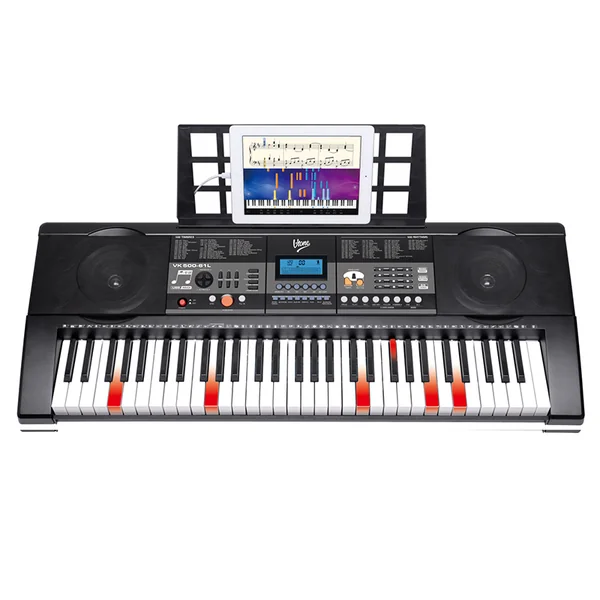 V-TONE VK-500 61L Keyboard – 61 Tangenter med LED Læringsfunktion til Børn og Begyndere