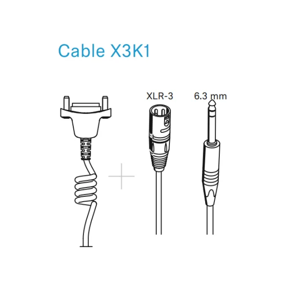 X3K1 Sennheiser - Câble de connexion pour combiné avec XLR 3 broches et Jack TRS