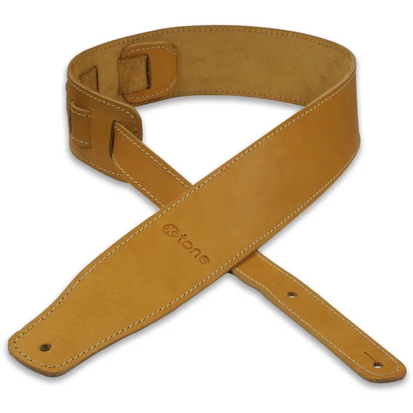 xg 3150 CLASSIC LEATHER GUITAR STRAP CUIR 6.5CM BROWNSTONE Caramel